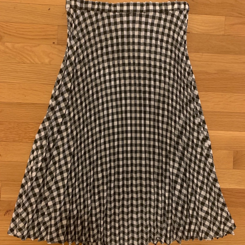 Black and White Gingham midi Skirt: size 2